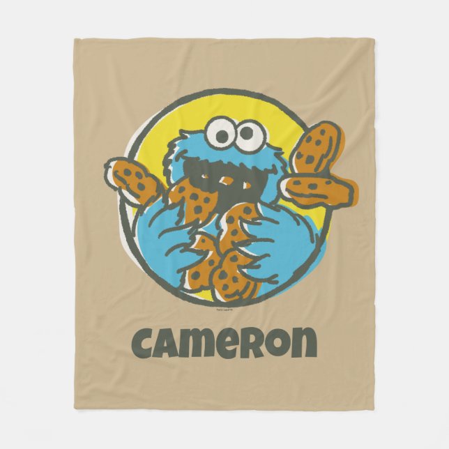 Retro Cookie Monster Fleecefilt (Framsidan)