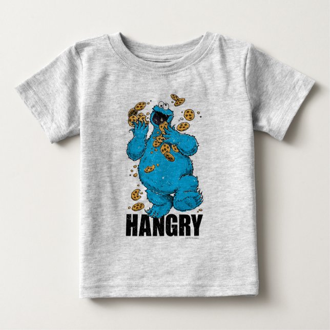 Retro Cookie Monster | Hungrig T Shirt (Framsida)