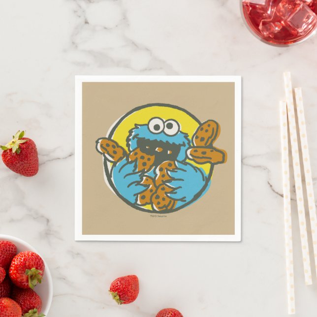 Retro Cookie Monster Pappersservett (Insitu)