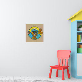 Retro Cookie Monster Poster