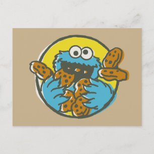 Retro Cookie Monster Vykort