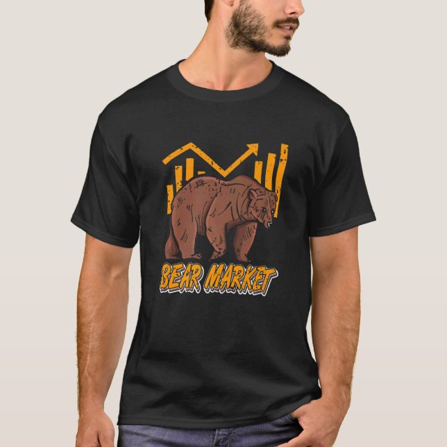 Retro Cool Bear Market Stock Crypto Investor Prese T Shirt (Framsida)