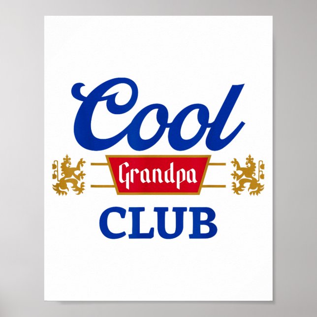 Retro Cool Grandpa Club Family Matching Father's D Poster (Framsidan)