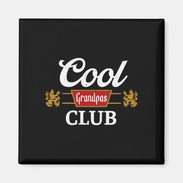 Retro Cool Grandpas Club Family Matching Father's  Magnet (Framsidan)