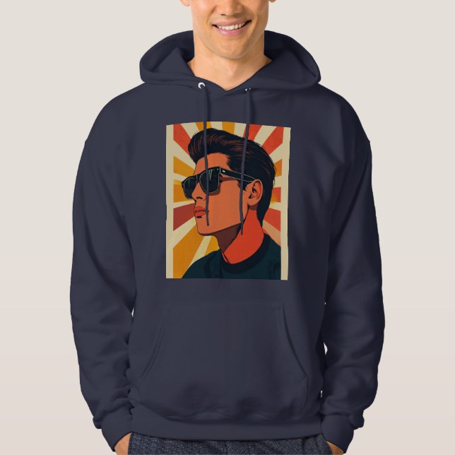 Retro Cool Kille Hoodie (Framsida)