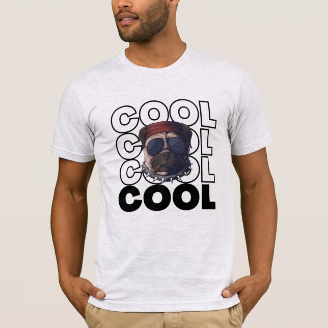 Retro Cool Mops Hund Älskare Grafisk T-shirt (Framsida)