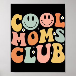 Retro Cool Mors Klubb Mamma Leende Glad Ansikte Mö Poster