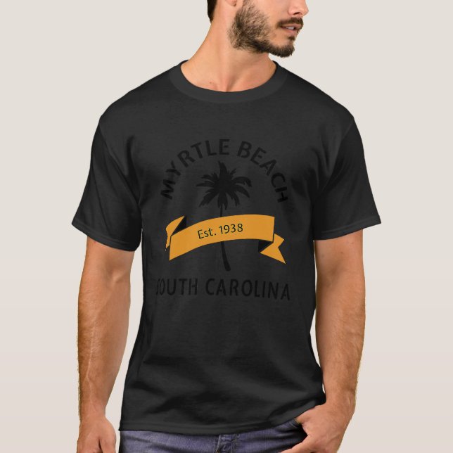 Retro Cool Original Myrtle Beach SC Palmträd T Shirt (Framsida)