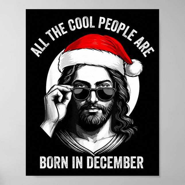 Retro Cool People Are Born In December Christian C Poster (Framsidan)