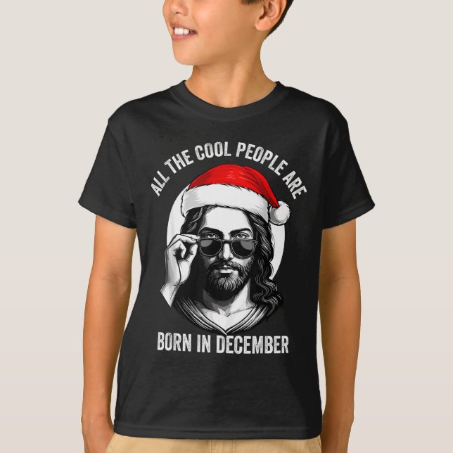 Retro Cool People Are Born In December Christian C T Shirt (Framsida)