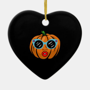 Retro Cool Pumpaskjorta Rolig Söt Pumpa Julgransprydnad Keramik