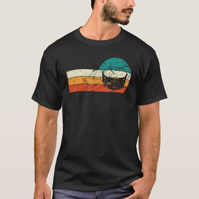 Retro Cool Trummis Trumset Trumslagare T Shirt (Framsida)