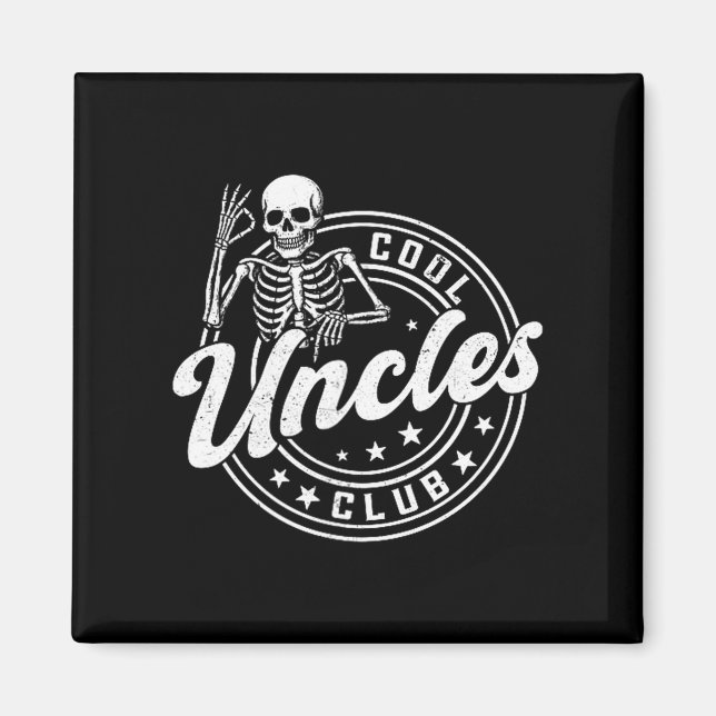 Retro Cool Uncles Club Funny New Uncle Men Skeleto Magnet (Framsidan)