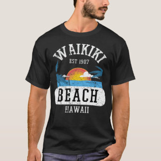 Retro Cool Waikiki Beach Hawaii Island beachball k T Shirt