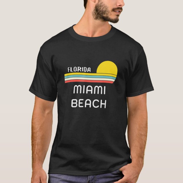 Retro Coola 70-talet Miami Beach Manar Womens Flor T Shirt (Framsida)