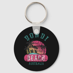 Retro Coola Bondi Beach Australia Beacher Distress Nyckelring
