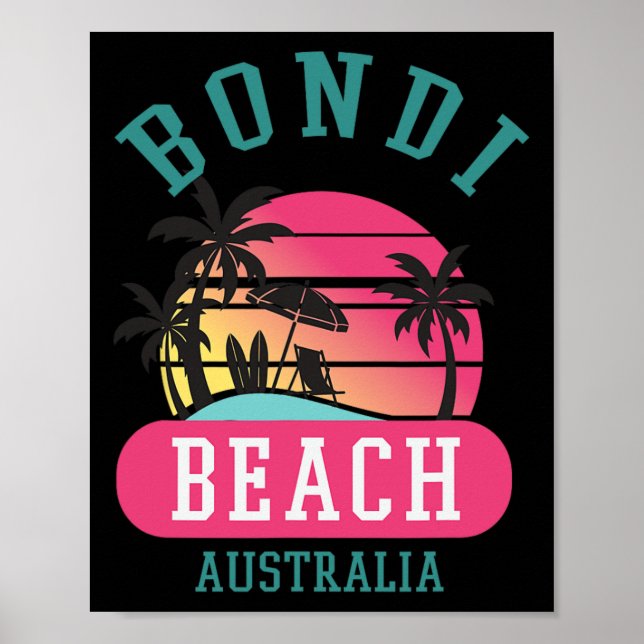 Retro Coola Bondi Beach Original Australia Beacher Poster (Framsidan)