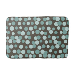 Retro Coola Brown Blue Dots Bathroom Matta Bath Ma