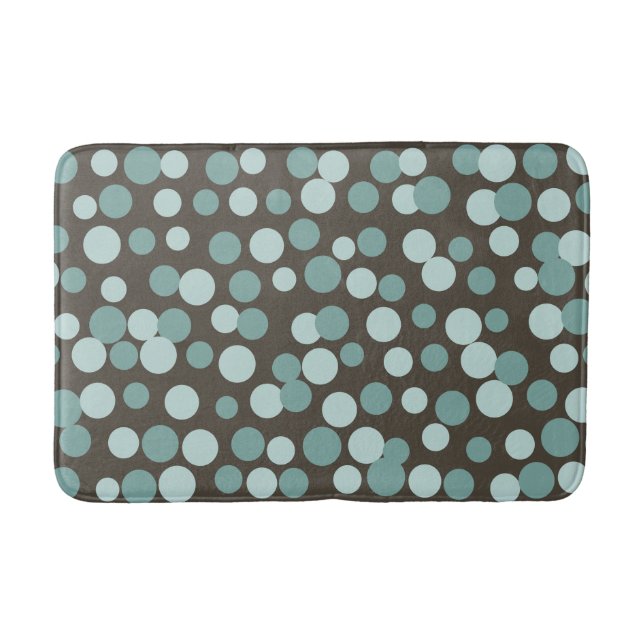 Retro Coola Brown Blue Dots Bathroom Matta Bath Ma (Framsidan)