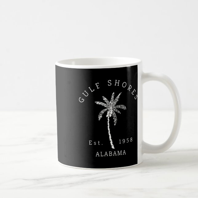 Retro Coola Bukt Shores Al Beach Handflatan Träd G Kaffemugg (Höger)