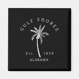 Retro Coola Bukt Shores Al Beach Handflatan Träd G Magnet