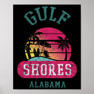 Retro Coola Bukt Visar ursprunglig Alabama-beskärn Poster