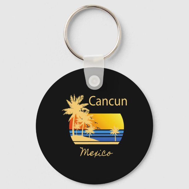 Retro Coola Cancun Original Mexico Beacher Novelty Nyckelring (Framsida)