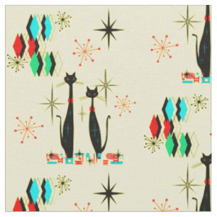 Retro Coola Cats & Starbursts Mid Century Modern Tyg