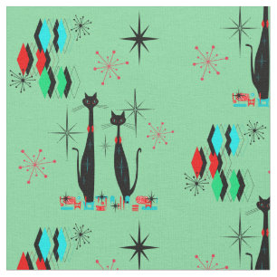 Retro Coola Cats & Starbursts Mid Century Modern Tyg