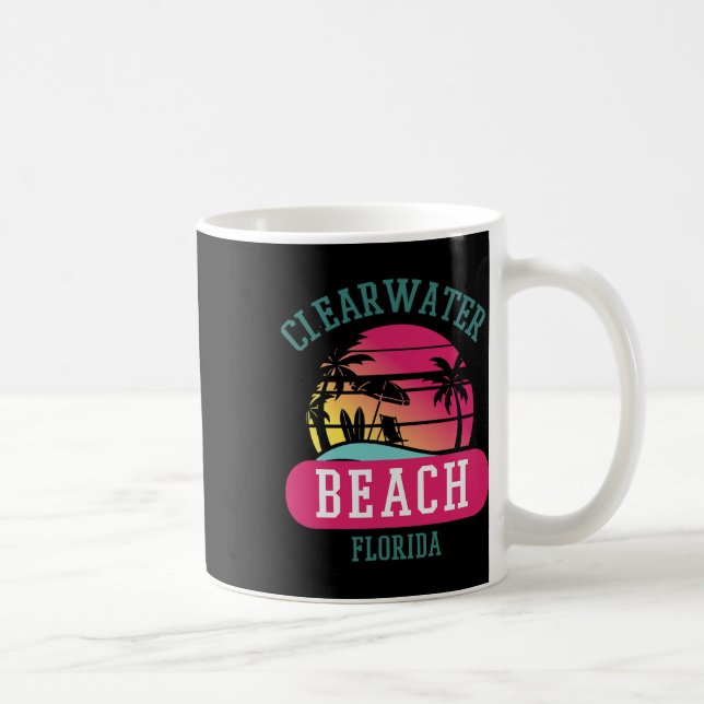Retro Coola Clearwater Beach Original Florida Beac Kaffemugg (Höger)
