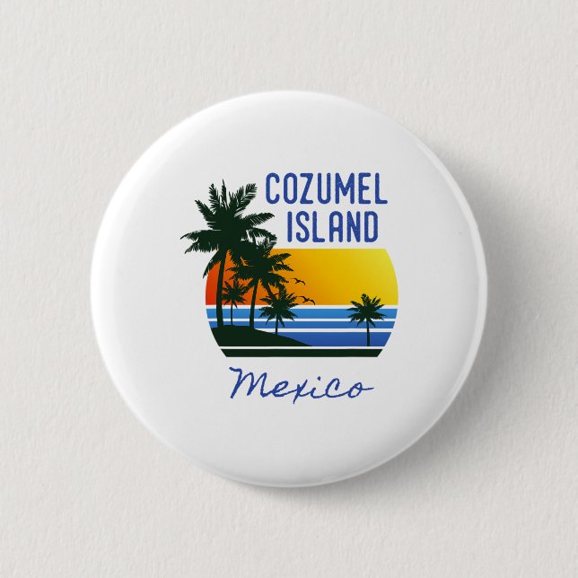 Retro Coola Cozumel Original Mexico Beacher Kvinno Knapp (Framsida)