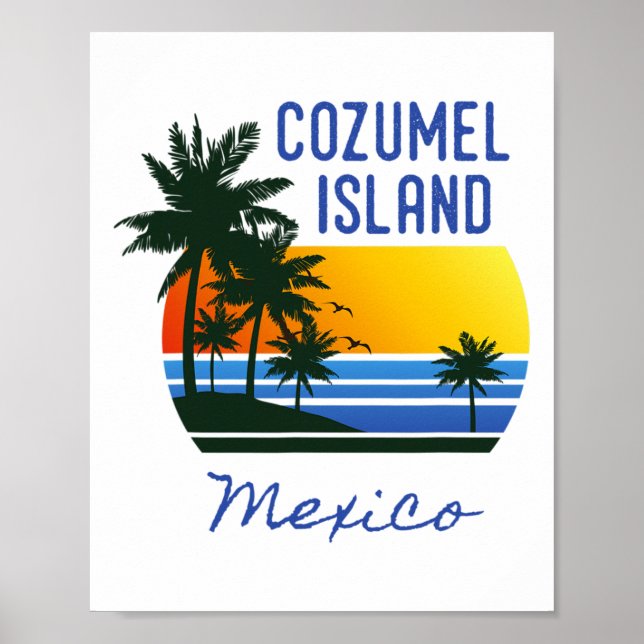 Retro Coola Cozumel Original Mexico Beacher Kvinno Poster (Framsidan)