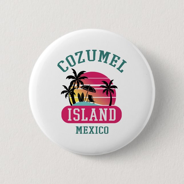 Retro Coola Cozumel Original Mexico Beacher Sunset Knapp (Framsida)