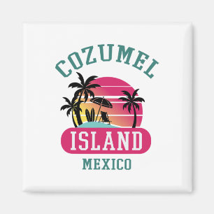 Retro Coola Cozumel Original Mexico Beacher Sunset Magnet