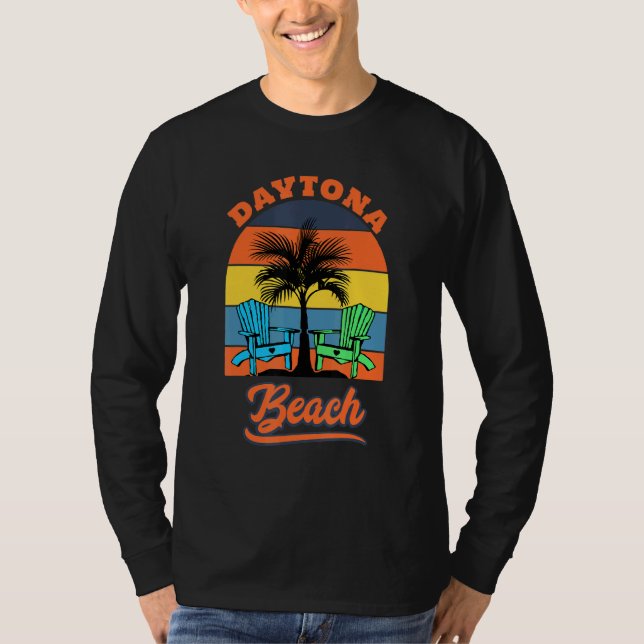 Retro Coola Daytona Beach Vacation Design Florida  T Shirt (Framsida)