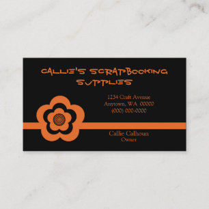 Retro Coola Flower-Affärskort, Tangerine Visitkort
