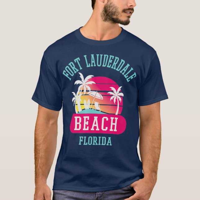 Retro Coola Ft Lauderdale Manar Womens FL Beacher T Shirt (Framsida)