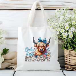 Retro Coola Highland Cow "Cute but Moody" Blue Tygkasse