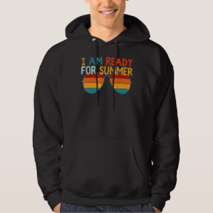 Retro Coola Jag är Redo för sommarsolnedgång Hoodie