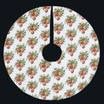 Retro Coola Julgran Dekoration Mönster Julgransmatta Borstad Polyester<br><div class="desc">Träd-kjolen med illustration av vintage stil. Tre röda jultomter omgivna av grönt och bär. Snyggtens återutformning.</div>