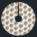 Retro Coola Julgran Dekoration Mönster Julgransmatta Borstad Polyester<br><div class="desc">Träd-kjolen med illustration av vintage stil. Tre röda jultomter omgivna av grönt och bär. Snyggtens återutformning.</div>