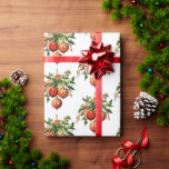 Retro Coola Julgran Dekoration Mönster Presentpapper<br><div class="desc">Svällning papper med en illustration av vintage stil. Tre röda jultomter omgivna av grönt och bär. Snyggtens återutformning.</div>