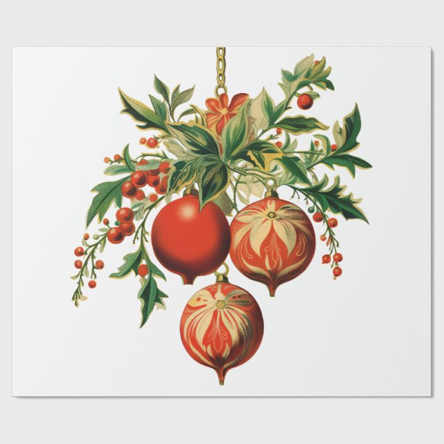 Retro Coola Julgran Dekorationer Presentpapper (Platt)