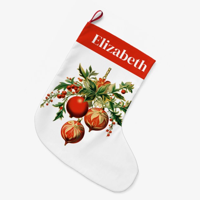 Retro Coola Julgran Dekorationer Stor Julstrumpa (Framsidan (Hängande))