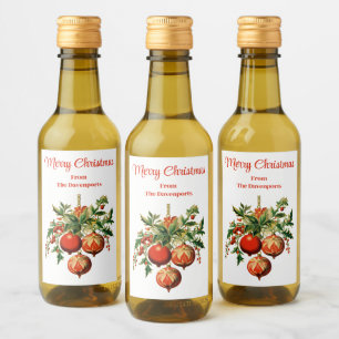 Retro Coola Julgran Dekorationer Vinetikett