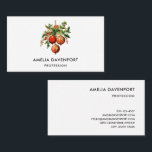 Retro Coola Julgran Dekorationer Visitkort<br><div class="desc">Affärskort med illustration av vintage stil. Tre röda jultomter omgivna av grönt och bär. Retro-coola.</div>