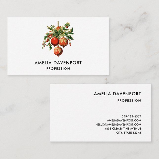 Retro Coola Julgran Dekorationer Visitkort (Fram/baksida)