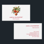 Retro Coola Julgran Dekorationer Visitkort<br><div class="desc">Affärskort med illustration av vintage stil. Tre röda jultomter omgivna av grönt och bär. Retro-coola.</div>