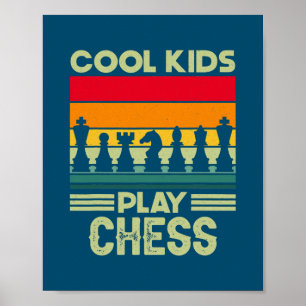 Retro Coola Kids Play Chess Checkmate Chess Poster