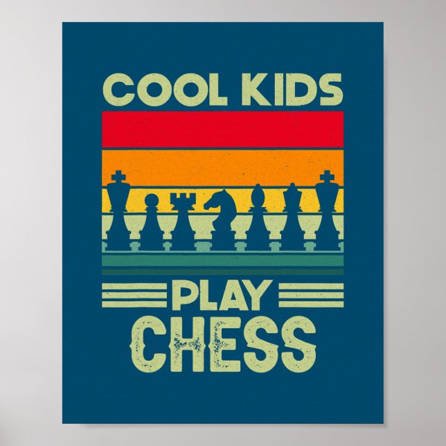 Retro Coola Kids Play Chess Checkmate Chess Poster (Framsidan)